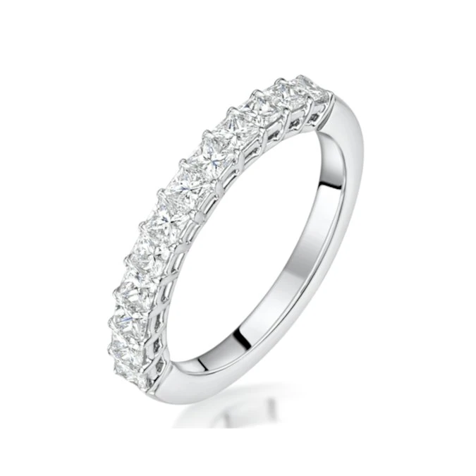 Clara Diamond Eternity Ring Princess Cut 1.14ct VVs Platinum Size O-W 1 Clara Diamond Eternity Ring Princess Cut 1.14ct VVs Platinum Size O-W
