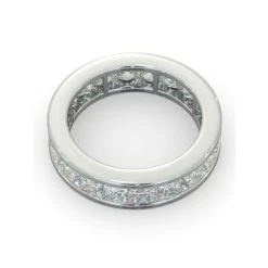 Mens 5ct H/Si Diamond 18K White Gold Full Band Ring -The Diamond Store HG31 500W3