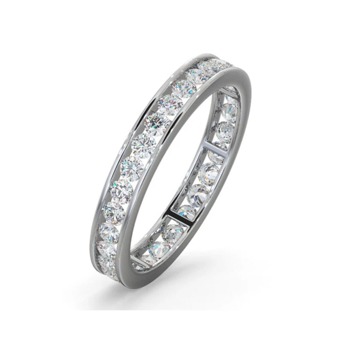 Diamond Eternity Ring Rae Channel Set 1.00ct G/Vs In 18K White Gold 1 Diamond Eternity Ring Rae Channel Set 1.00ct G/Vs In 18K White Gold