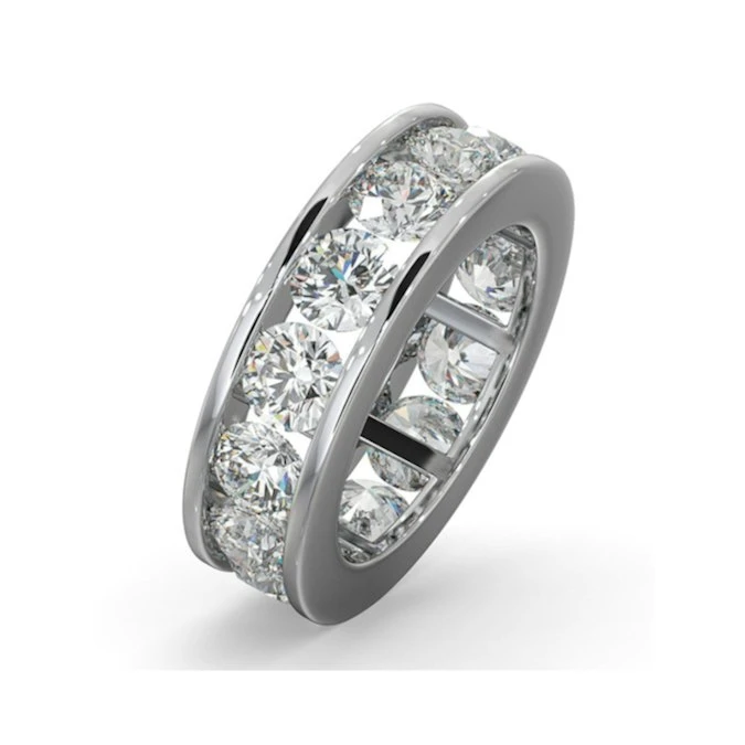 Diamond Eternity Ring Rae Channel Set 5.00ct H/Si In Platinum 1 Diamond Eternity Ring Rae Channel Set 5.00ct H/Si In Platinum