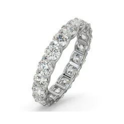 Mens 3ct H/Si Diamond 18K White Gold Full Band Ring