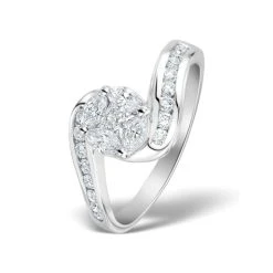 Engagement Ring Galileo 1.50ct Look Diamonds 18K White Gold N4492