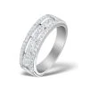 3 Row Diamond 1.00ct And 18K White Gold Half Eternity Ring