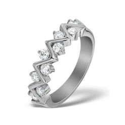 Diamond 0.50ct And Platinum Half Eternity Ring - S3471