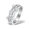 Rain Drops Diamond 0.50ct And 18K White Gold Rubover Ring
