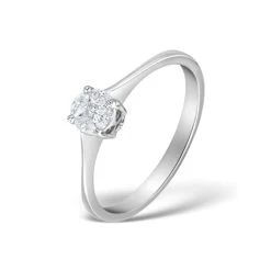 Galileo 0.50ct Look Diamond 0.17ct And Platinum Ring