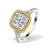 Halo Engagement Ring Angelina 1.50ct Yellow Diamonds 18K White Gold