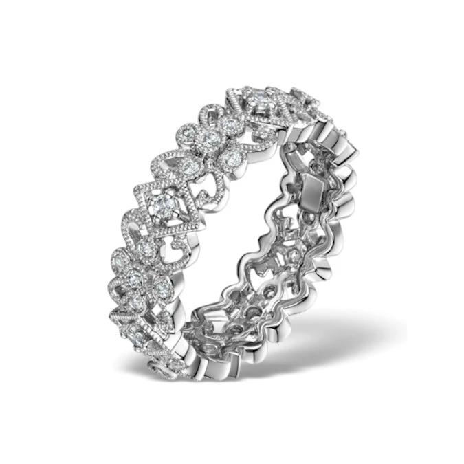 Diamond Eternity Ring - Trellis - 0.42ct Set In 18K White Gold - N4520 1 Diamond Eternity Ring - Trellis - 0.42ct Set In 18K White Gold - N4520