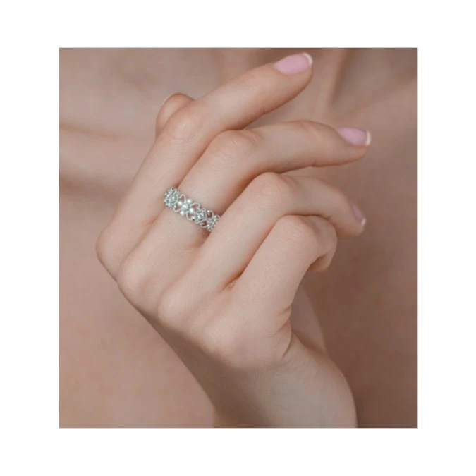 Diamond Eternity Ring - Trellis - 0.42ct Set In 18K White Gold - N4520 3 Diamond Eternity Ring - Trellis - 0.42ct Set In 18K White Gold - N4520 - Image 3