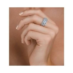 Sapphire 1.36CT And Diamond Lattice Ring In 18K White Gold - N4539Y -The Diamond Store L2317h