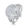 Calice Diamond Pave Pear Shape Halo Ring 1.30ct In 18K White Gold
