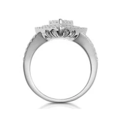 Calice Diamond Pave Pear Shape Halo Ring 1.30ct In 18K White Gold -The Diamond Store L2334 02