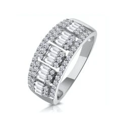 0.85ct Diamond Asteria Baguette Eternity Ring In 18K White Gold