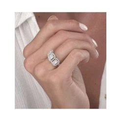 0.80ct Asteria Collection Diamond Baguette Ring In 18K White Gold -The Diamond Store L2339h