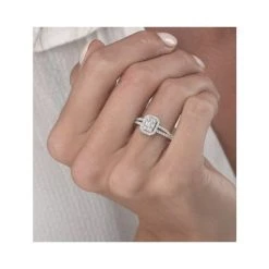 0.50ct Halo Baguette Diamond Ring Asteria Collection In 18K White Gold -The Diamond Store L2340h