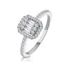 0.40ct Halo Baguette Diamond Asteria Ring In 18K White Gold
