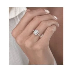 0.40ct Halo Baguette Diamond Asteria Ring In 18K White Gold -The Diamond Store L2341h 1