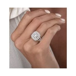 1.25ct Asteria Collection Double Halo Diamond Ring In 18K White Gold -The Diamond Store L2343h