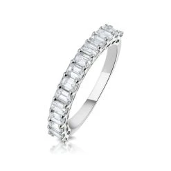 1.35ct Asteria Baguette Eternity Diamond Ring In 18K White Gold