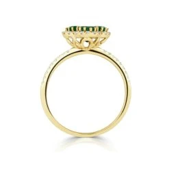 Emerald 1.06ct And Diamond 18K Yellow Gold Alegria Ring -The Diamond Store L2346s