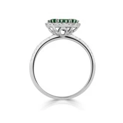 Emerald 1.06ct And Diamond 18K White Gold Alegria Ring -The Diamond Store L2346sw