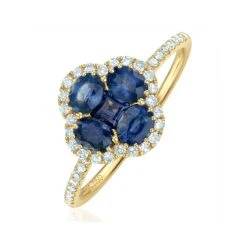Sapphire 1.31ct And Diamond 18K Yellow Gold Alegria Ring