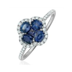Sapphire 1.31ct And Diamond 18K White Gold Alegria Ring