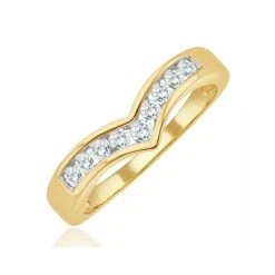 Lab Diamond Wishbone Ring 0.25ct H/Si In 9K Gold