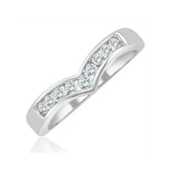Lab Diamond Wishbone Ring 0.25ct H/Si In 9K White Gold