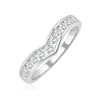 Lab Diamond Wishbone Ring 0.50ct H/Si In 9K White Gold