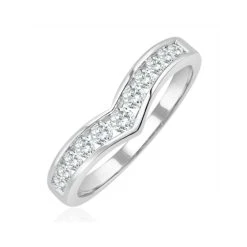 Lab Diamond Wishbone Ring 0.50ct H/Si In 9K White Gold