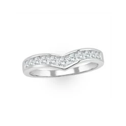Lab Diamond Wishbone Ring 0.50ct H/Si In 9K White Gold -The Diamond Store LBC4002Wb