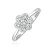 Lab Diamond Flower Ring 0.50ct H/Si In 9K White Gold