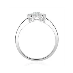 Lab Diamond Flower Ring 0.50ct H/Si In 9K White Gold -The Diamond Store LBC4004Ws