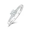Lab Diamond Side Stone Engagement Ring 0.25ct H/Si In 925 Silver