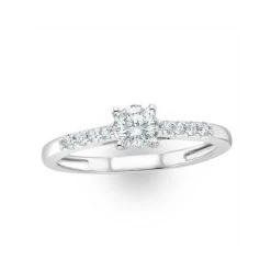 Lab Diamond Side Stone Engagement Ring 0.25ct H/Si In 9K White Gold -The Diamond Store LBC4005Wb