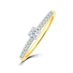Princess Cut Lab Diamond Engagement Ring 0.25ct H/Si In 9K Gold