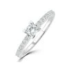 Princess Cut Lab Diamond Engagement Ring 0.50ct H/Si In 9K White Gold