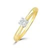 Tapered Design Lab Diamond Engagement Ring 0.25ct H/Si In 9K Gold