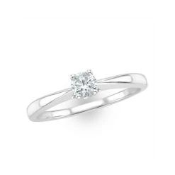 Tapered Design Lab Diamond Engagement Ring 0.25ct H/Si In 925 Silver 9 Tapered Design Lab Diamond Engagement Ring 0.25ct H/Si In 925 Silver -The Diamond Store LBC4009Wb