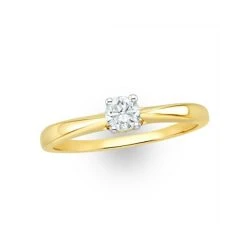Tapered Design Lab Diamond Engagement Ring 0.25ct H/Si In 9K Gold -The Diamond Store LBC4009b