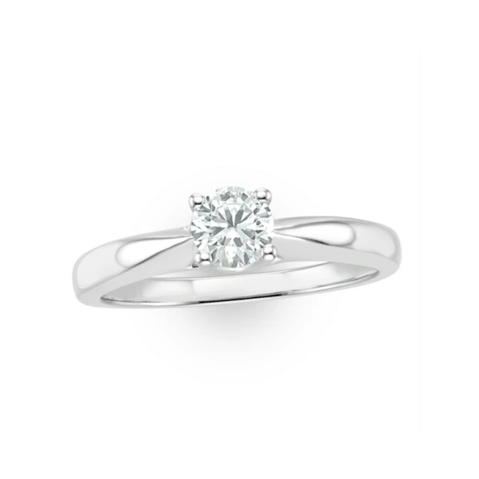 Tapered Design Lab Diamond Engagement Ring 0.33ct H/Si 9K White Gold 4 Tapered Design Lab Diamond Engagement Ring 0.33ct H/Si 9K White Gold - Image 4