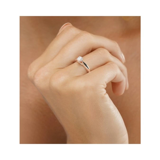 Tapered Design Lab Diamond Engagement Ring 0.33ct H/Si 9K White Gold 3 Tapered Design Lab Diamond Engagement Ring 0.33ct H/Si 9K White Gold - Image 3