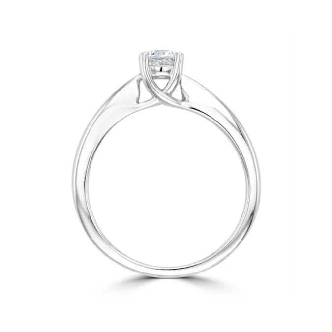 Tapered Design Lab Diamond Engagement Ring 0.33ct H/Si 9K White Gold 2 Tapered Design Lab Diamond Engagement Ring 0.33ct H/Si 9K White Gold - Image 2