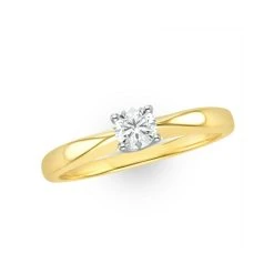 Tapered Design Lab Diamond Engagement Ring 0.33ct H/Si In 9K Gold -The Diamond Store LBC4010b