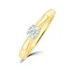 Tapered Design Lab Diamond Engagement Ring 0.15ct H/Si In 9K Gold