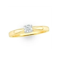 Tapered Design Lab Diamond Engagement Ring 0.15ct H/Si In 9K Gold -The Diamond Store LBC4011b