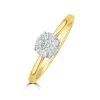 0.25ct Lab Diamond Cluster Solitaire Ring H/Si In 9K Gold