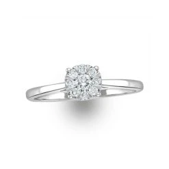 0.25ct Lab Diamond Cluster Solitaire Ring H/Si In 9K White Gold 9 0.25ct Lab Diamond Cluster Solitaire Ring H/Si In 9K White Gold -The Diamond Store LBC4013Sb 1