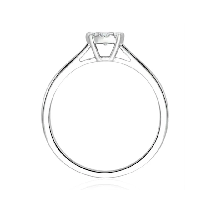 0.25ct Lab Diamond Cluster Solitaire Ring H/Si In 9K White Gold 2 0.25ct Lab Diamond Cluster Solitaire Ring H/Si In 9K White Gold - Image 2